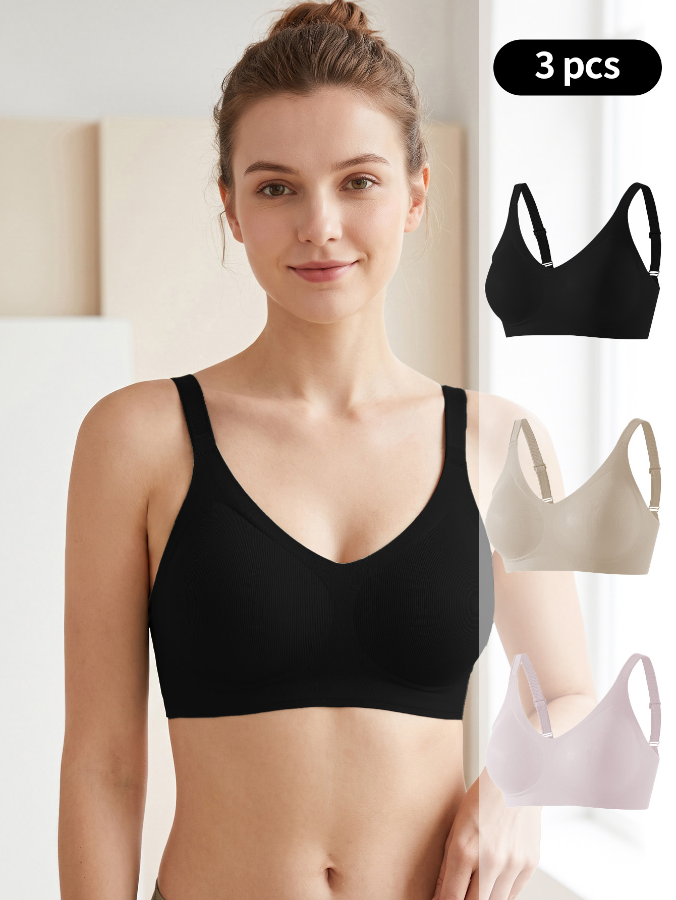 Wirefree Bra Comfort - 3 adet Set kadın dikişsiz örgü
